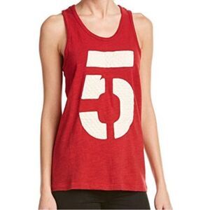 Rag & Bone/ JEAN Red Cast Number "5" Applique Tank Top Size Medium